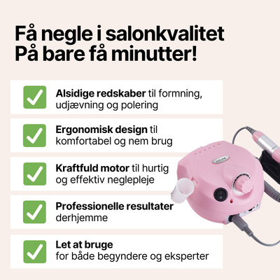 NailMaster Pro - justerbar hastighed og flere vedhæftede filer