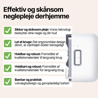 GlamTrim™ Elektrisk negletrimmer - Få perfekt plejede negle med sikker skånsom trimning