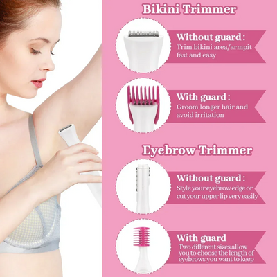 5 i 1 kropshårfjerner epilator trimmer kvinder bikinihår benhår bærbar kvinder smertefri barbermaskine værktøj pleje