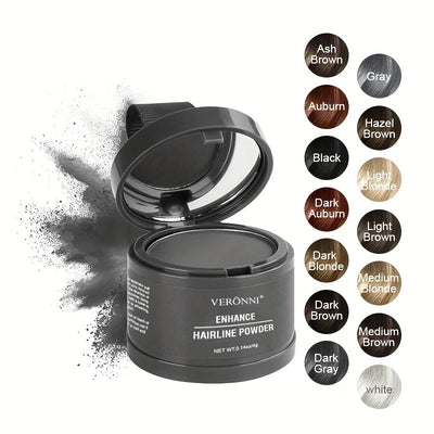 Hairline Shadow Powder, pletfri, skjuler øjeblikkeligt hårgrænse og hårrødder, vandtæt hårlinjepudderfiller til et naturligt look, med plantesqualane.