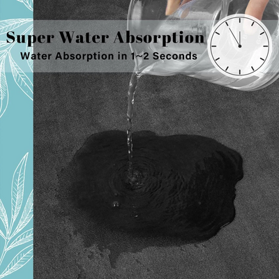 Superabsorberende gulvmåtte, superabsorberende bademåtte, super skridsikker gulvmåtte i koralfløjl til badeværelset, dørmåtte