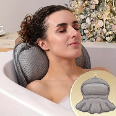 Luksus spa-badepude med 4D-luftnet-teknologi, hypoallergen, ikke-slip sugekopper, nakke- og rygsupport, hurtigtørrende, maskinvaskelig, afslappende badetilbehør gave