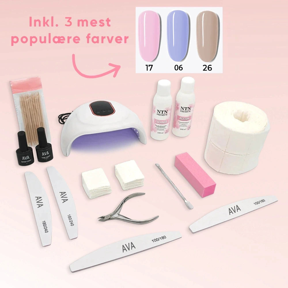 Gel Nail Polish - Luksus Startpakke Inkl. 3 gratis farver