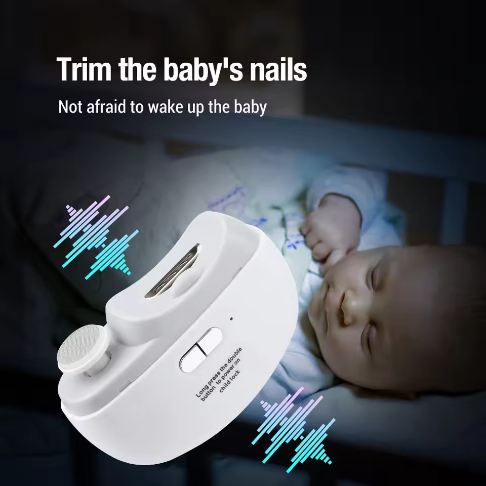 Elektrisk negleklipper Automatisk manicure trimmer med lys Voksen baby fingernegl tå saks pedicure polering negle cutter