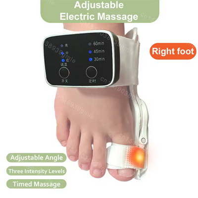Elektrisk vibrationsmassager og knystkorrektor – Unisex fodskinne til hallux valgus med justerbar tåseparator og finger-tå korrektion
