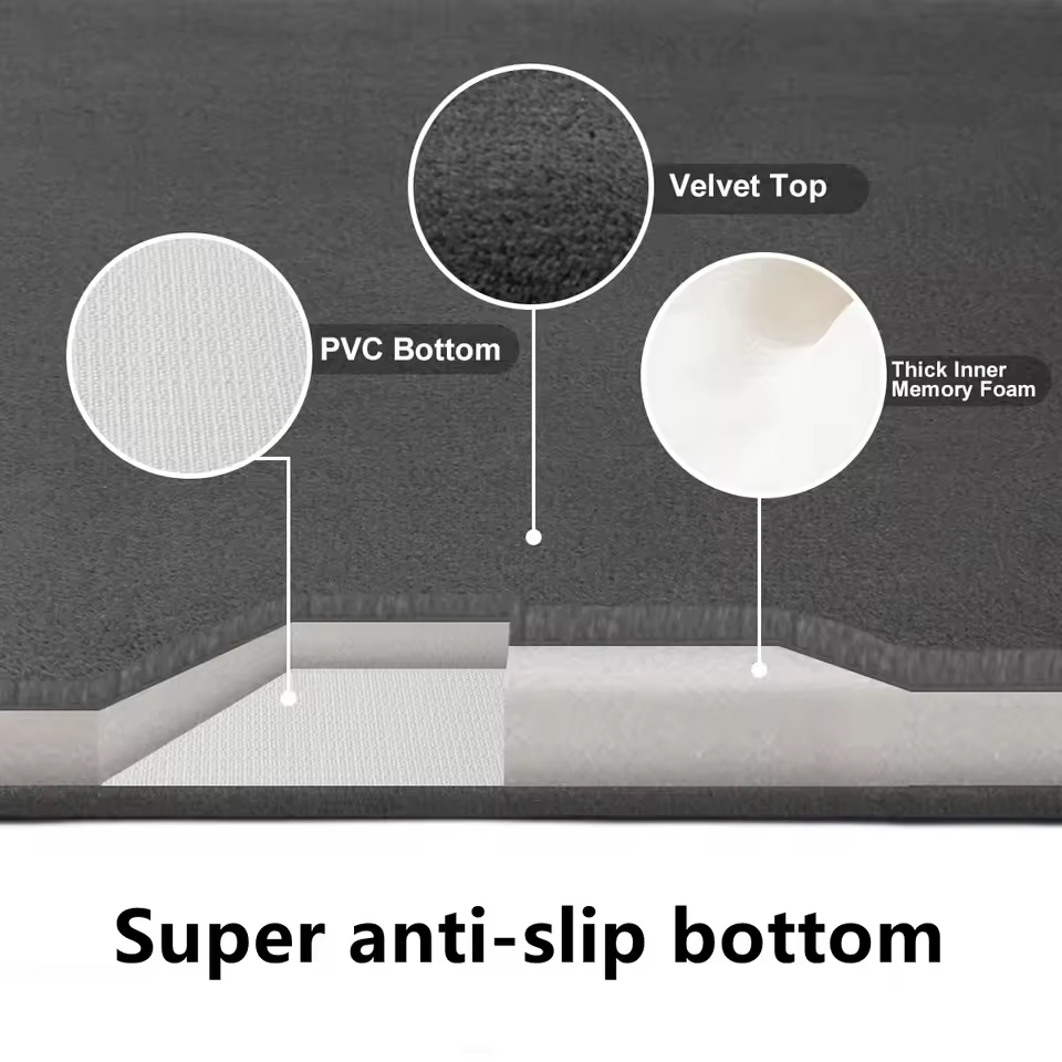 Superabsorberende gulvmåtte, superabsorberende bademåtte, super skridsikker gulvmåtte i koralfløjl til badeværelset, dørmåtte