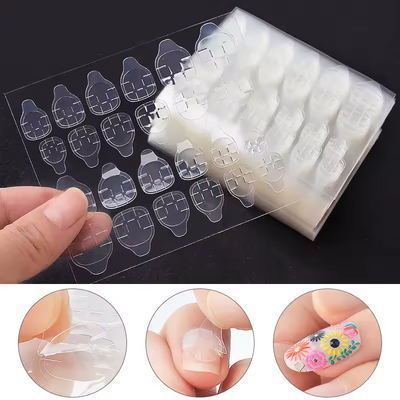 240 stk. dobbeltklæbende tape lim klistermærke falske negle lim til falske negle tips klar gelé pad tryk på negle manicure