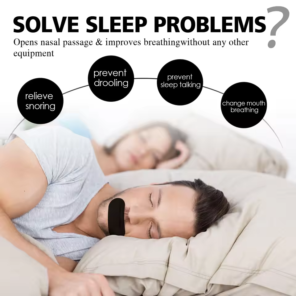Anti-snorkeplaster, mundånding, lukket mundplaster, anti-snorke, anti-snorke, søvnbeskyttelse, anti-snorkeplaster til voksne