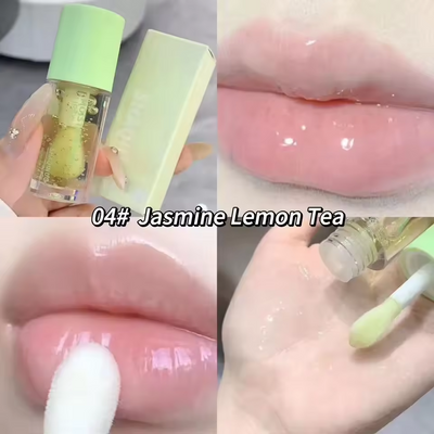 Vandlys læbepomade fugtighedscreme, transparent gelé-spejl, frugtkrystal læbeolie, klar fugtgivende, plumpende koreansk læbepleje makeup