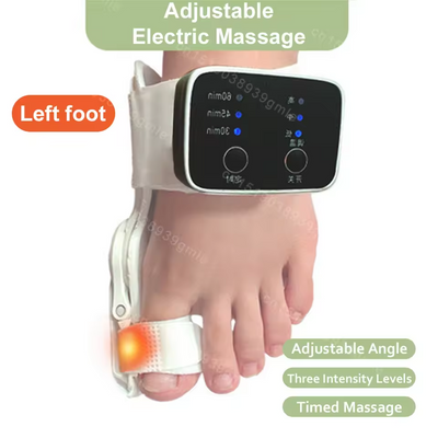Elektrisk vibrationsmassager og knystkorrektor – Unisex fodskinne til hallux valgus med justerbar tåseparator og finger-tå korrektion