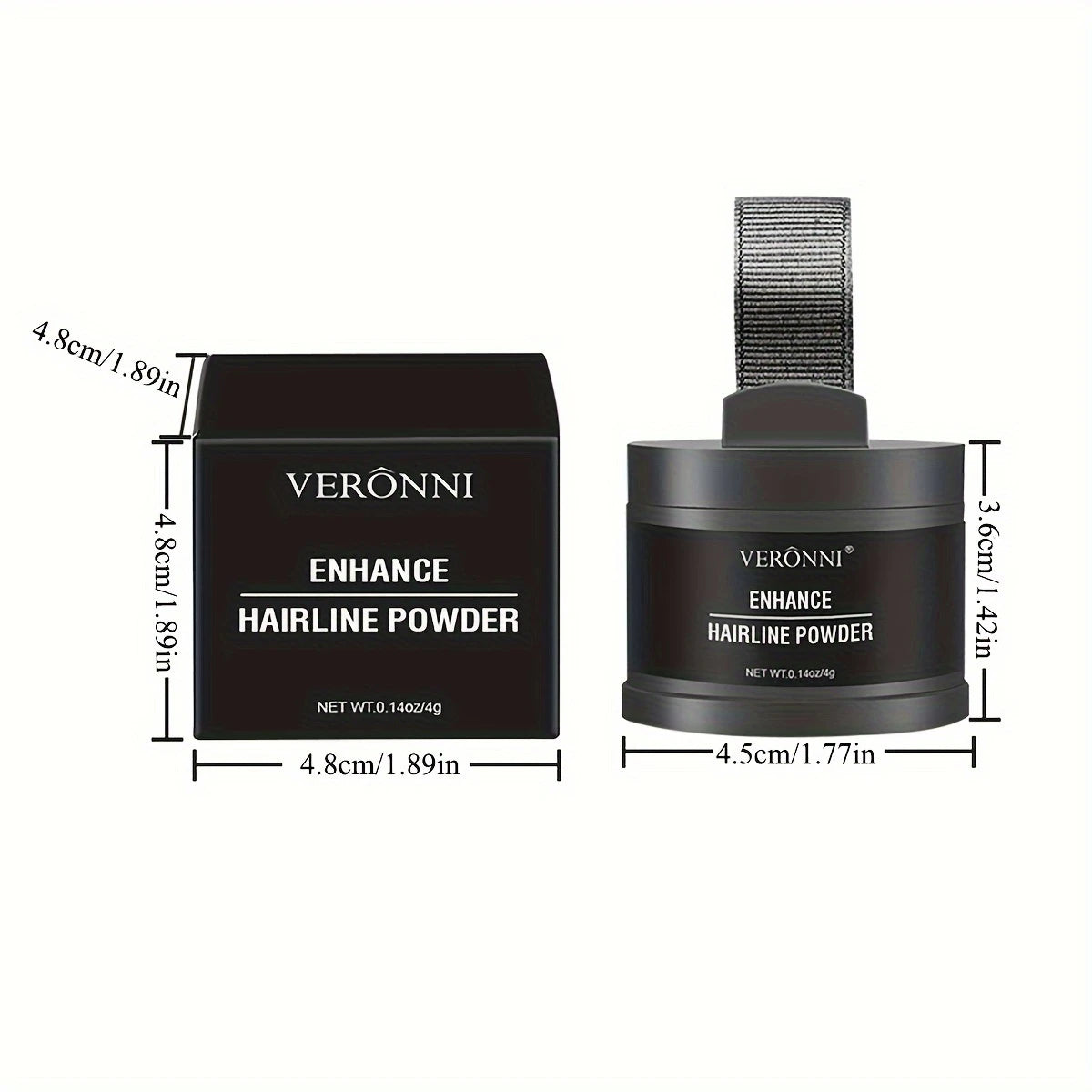 Hairline Shadow Powder, pletfri, skjuler øjeblikkeligt hårgrænse og hårrødder, vandtæt hårlinjepudderfiller til et naturligt look, med plantesqualane.