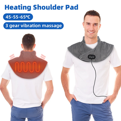 Elektrisk Nakke- og Skuldermassage Sjæle – Skuldervibrationsmassager med Varme – Varmende Tørklæde til Nakke, Skulder og Ryg