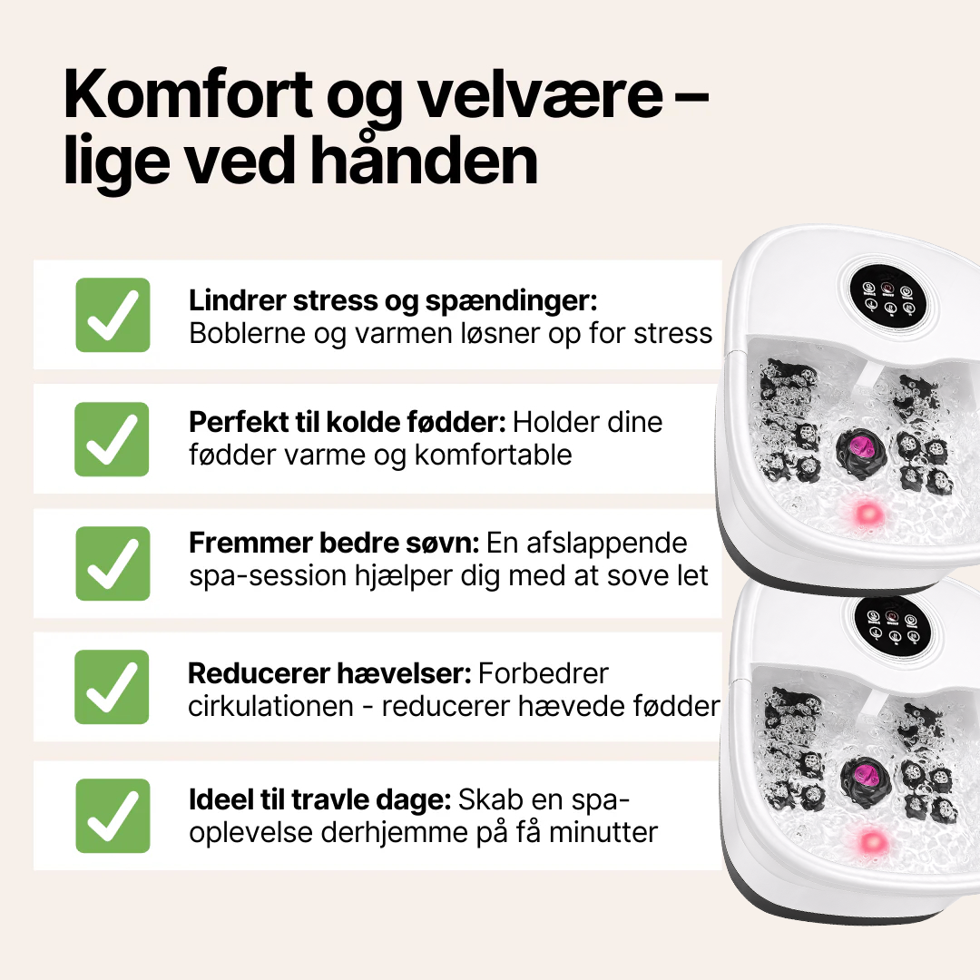 Bubble Spa - Elektrisk Fodmassageapparat med Boblebad