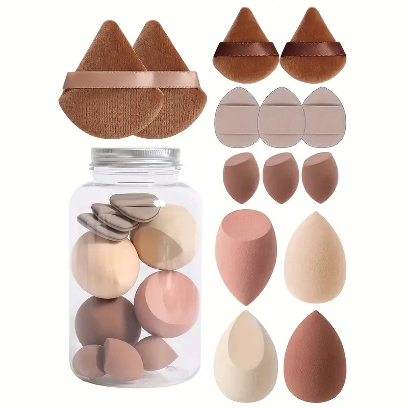 Makeup æg sæt flydende flaske pudder puff sæt dråbeformet græskar skrå pudder puff makeup æg makeup æg.